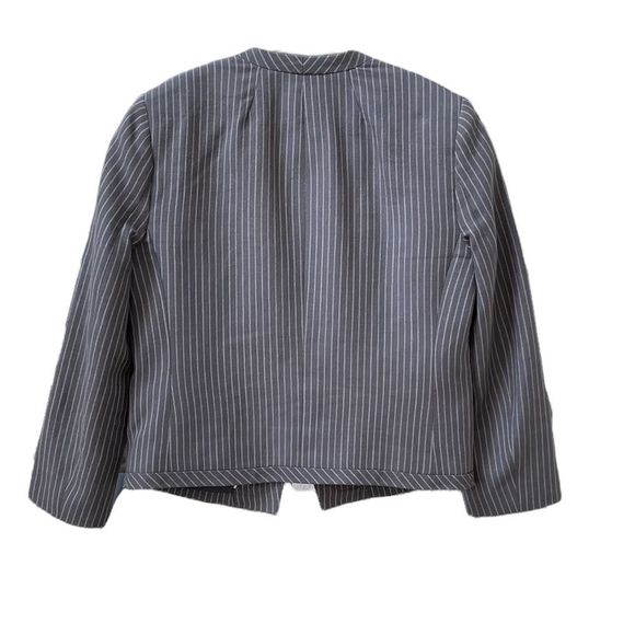 J.Crew Womens Drop Waist Pinstripe Gray Work Wool Dress and Jacket sz 4 - Picture 6 of 16